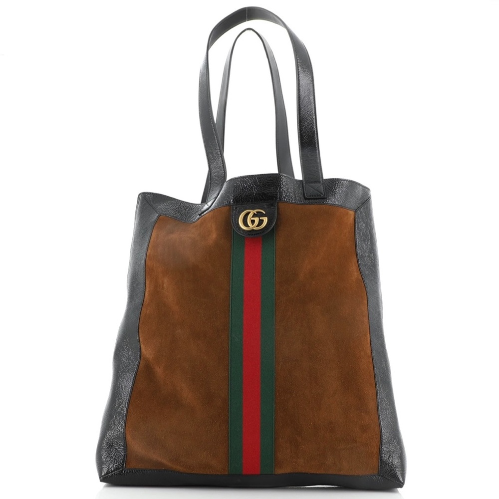 Authenticated Gucci Ophidia Open Tote Suede Large